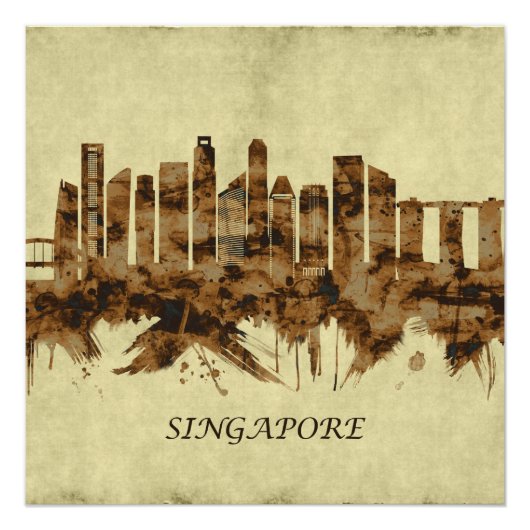 Singapur Stadtbild Poster (Vorderseite)