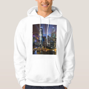 Singapur Stadtzentrum bei Nacht Hoodie