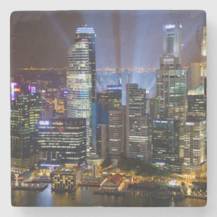 Singapur Stadtzentrum bei Nacht Steinuntersetzer
