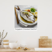 Singapur Steamed Pomfret Archival Print Poster (Küche)