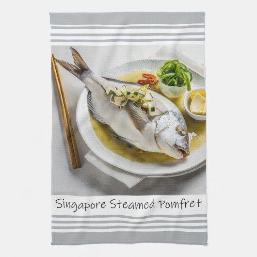 Singapur Steamed Pomfret Kitchen Handtuch (Vertikal)