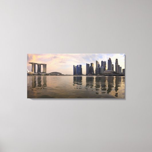 Singapur Sunset Stretched Canvas Print Leinwanddruck (Vorderseite)