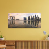 Singapur Sunset Stretched Canvas Print Leinwanddruck (Insitu (Wohnzimmer))