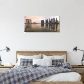 Singapur Sunset Stretched Canvas Print Leinwanddruck (Insitu (Schlafzimmer))