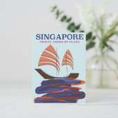 Singapur "Travel there by Flugzeug" Postkarte (Stehend Vorderseite)
