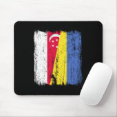 Singapur Ukraine Halbflagge Singapurer Ukrainer Mousepad (Mit Mouse)