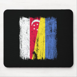 Singapur Ukraine Halbflagge Singapurer Ukrainer Mousepad