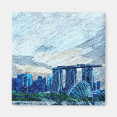 Singapur Views Color Magnet (Vorne)