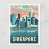 Singapur Vintag Famous Travel Place Postkarte (Vorderseite)