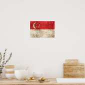 Singapur: Vintage Flagge Poster (Küche)