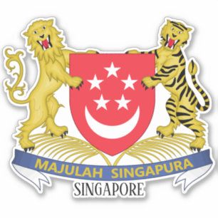 Singapur Wappen Patriotisch Aufkleber