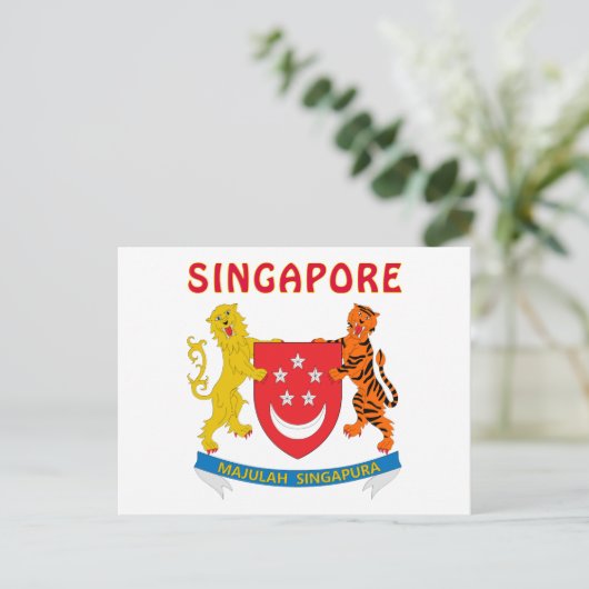 SINGAPUR-Wappen Postkarte (Stehend Vorderseite)
