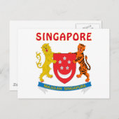 SINGAPUR-Wappen Postkarte (Vorne/Hinten)