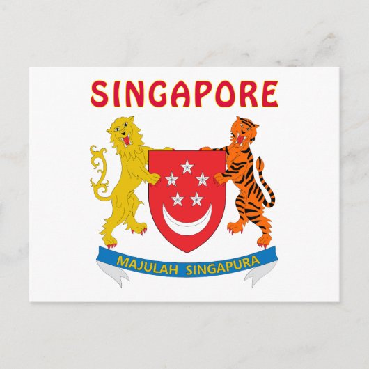 SINGAPUR-Wappen Postkarte (Vorderseite)