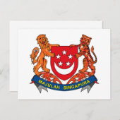 Singapur-Wappen Postkarte (Vorne/Hinten)