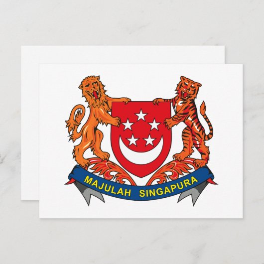 Singapur-Wappen Postkarte (Vorne/Hinten)