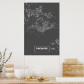 Singapur (weiß auf schwarz) poster (Küche)