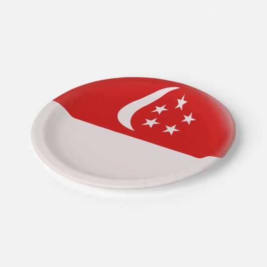 Singapurer-Flagge Singapurs Singapura Pappteller (Schrägansicht)