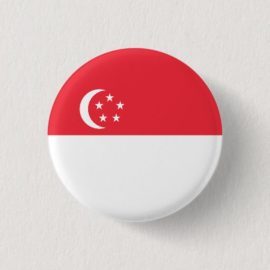 singapurische Flagge, Flagge Singapurs Button (Vorderseite)