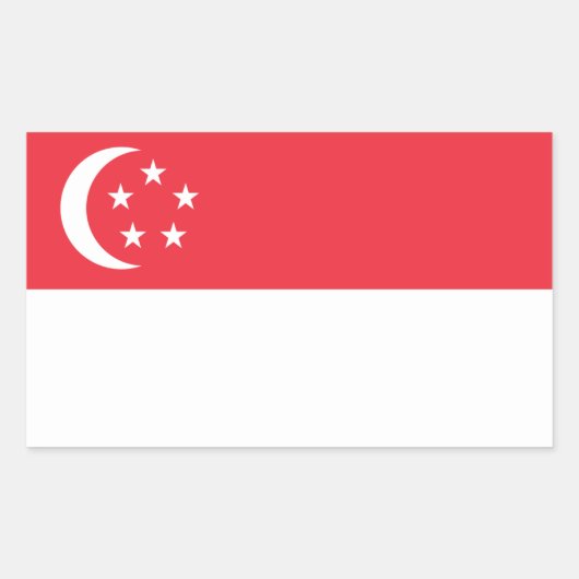 singapurische Flagge, Flagge Singapurs Rechteckiger Aufkleber (Vorderseite)