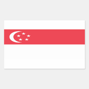 singapurische Flagge, Flagge Singapurs Rechteckiger Aufkleber