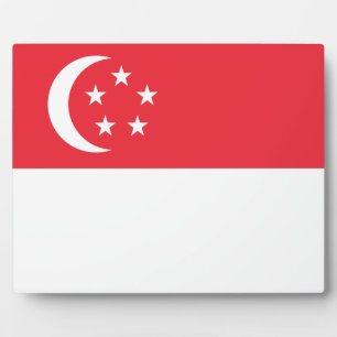singapurische Flagge Fotoplatte