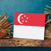singapurische Flagge Fotoplatte (Seite)