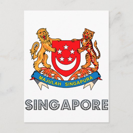 singapurisches Emblem Postkarte (Vorderseite)