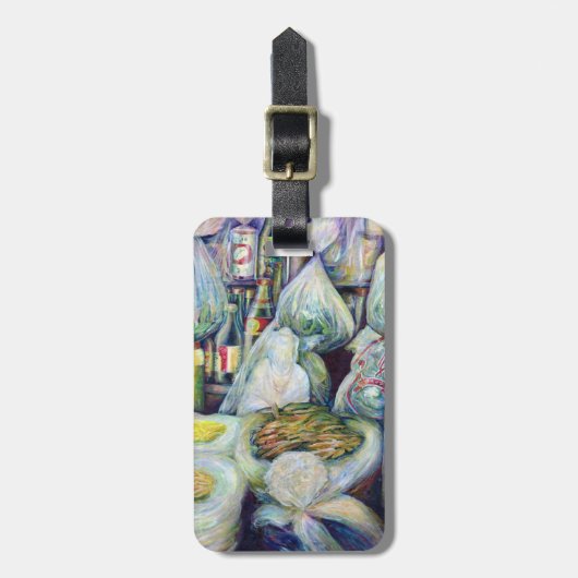 Singapurs sonnengetrocknete Aromen Gepäckanhänger (Vorderseite vertikal)