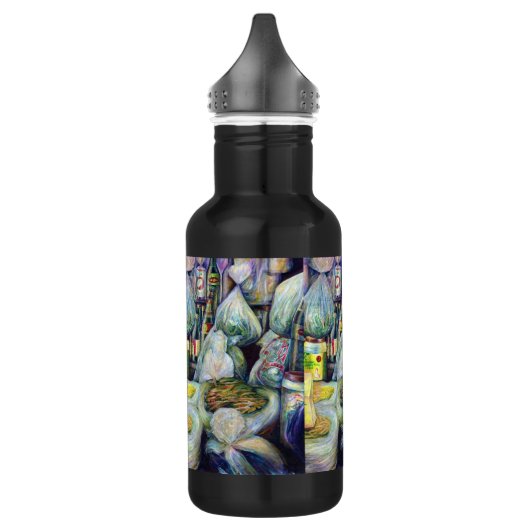 Singapurs sonnige Aromen Edelstahlflasche (Links)