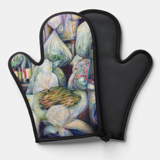 Singapurs sonnige Aromen Ofenhandschuh (Vorderseite/Rückseite)
