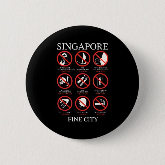 Singare Fine City Funny Rules  Button (Vorderseite)
