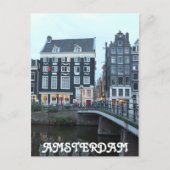 Singel Amsterdam Abend Postkarte (Vorderseite)