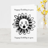 Singen der Blume - Happy Birthday Song Karte (Gelbe Blume)