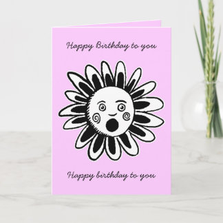 Singen der Blume - Happy Birthday Song - Pink Karte