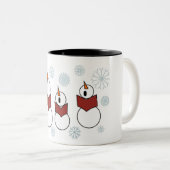 Singen der Snowman-Tasse Zweifarbige Tasse (VorderseiteRechts)