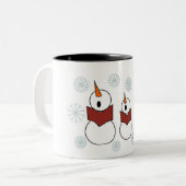Singen der Snowman-Tasse Zweifarbige Tasse (Vorderseite Links)