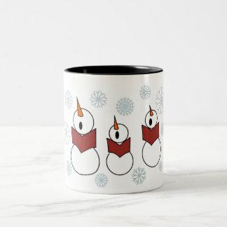 Singen der Snowman-Tasse Zweifarbige Tasse
