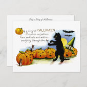 Singen eines Songs von Halloween Postkarte (Vorne/Hinten)