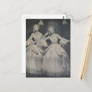 Singen Frauen Schwarz-Weiß Retro Postkarte