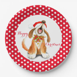 Singen Hund Happy Weihnachts Party Papier Platte Pappteller