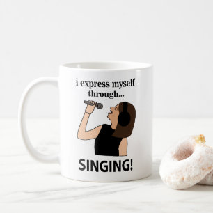 Singen Ich drücke mich durch Singen aus Kaffeetasse