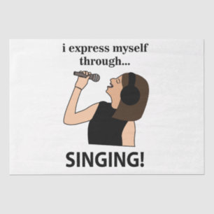 Singen Ich drücke mich durch Singen aus Seidenpapier
