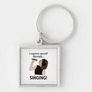 Singen Ich spreche mich durch singen aus Schlüsselanhänger