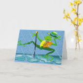 Singen im Regenfrosch Karte (Gelbe Blume)
