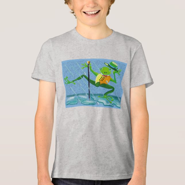 Singen im Regenfrosch Tri-Blend Shirt (Vorderseite)