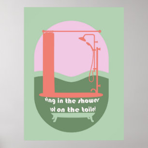 Singen im sonnigen Bad an der Wand Kunst