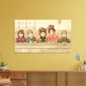 Singen in der Kirche (w/c auf Papier) Leinwanddruck (Insitu (Wohnzimmer))