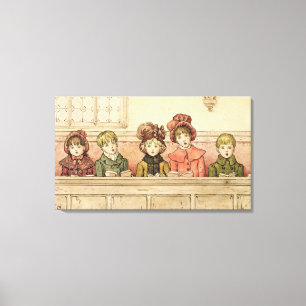 Singen in der Kirche (w/c auf Papier) Leinwanddruck