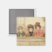 Singen in der Kirche (w/c auf Papier) Magnet (Vorderseite/Rückseite)